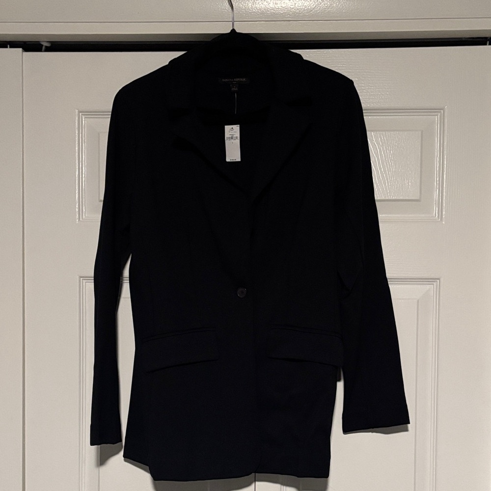 Banana RepublicClassic Black Women's Blazer Jacket  Single-Button, semi-fitted